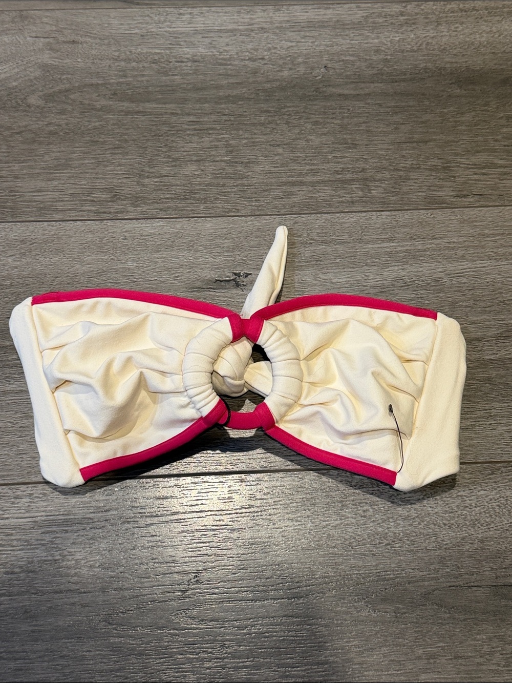 MONTCE CREAM RASPBERRY BANDEAU BIKINI TOP NWT MEDIUM